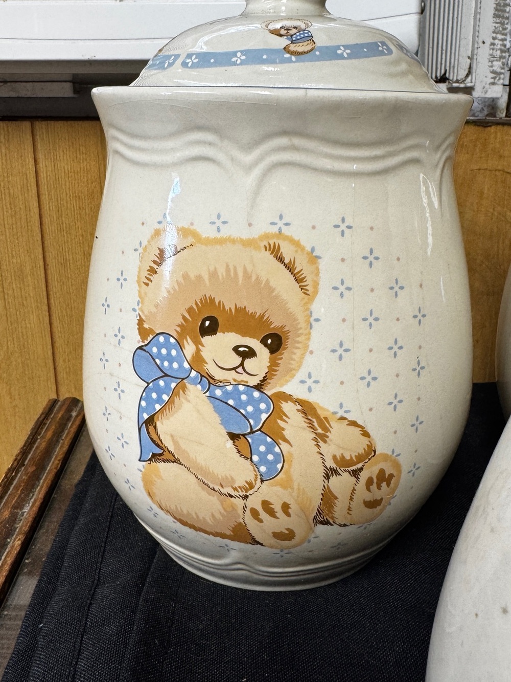 Teddy Bear Ceramic Jars and Mugs Set with Blue Accents - Picture 8 of 12